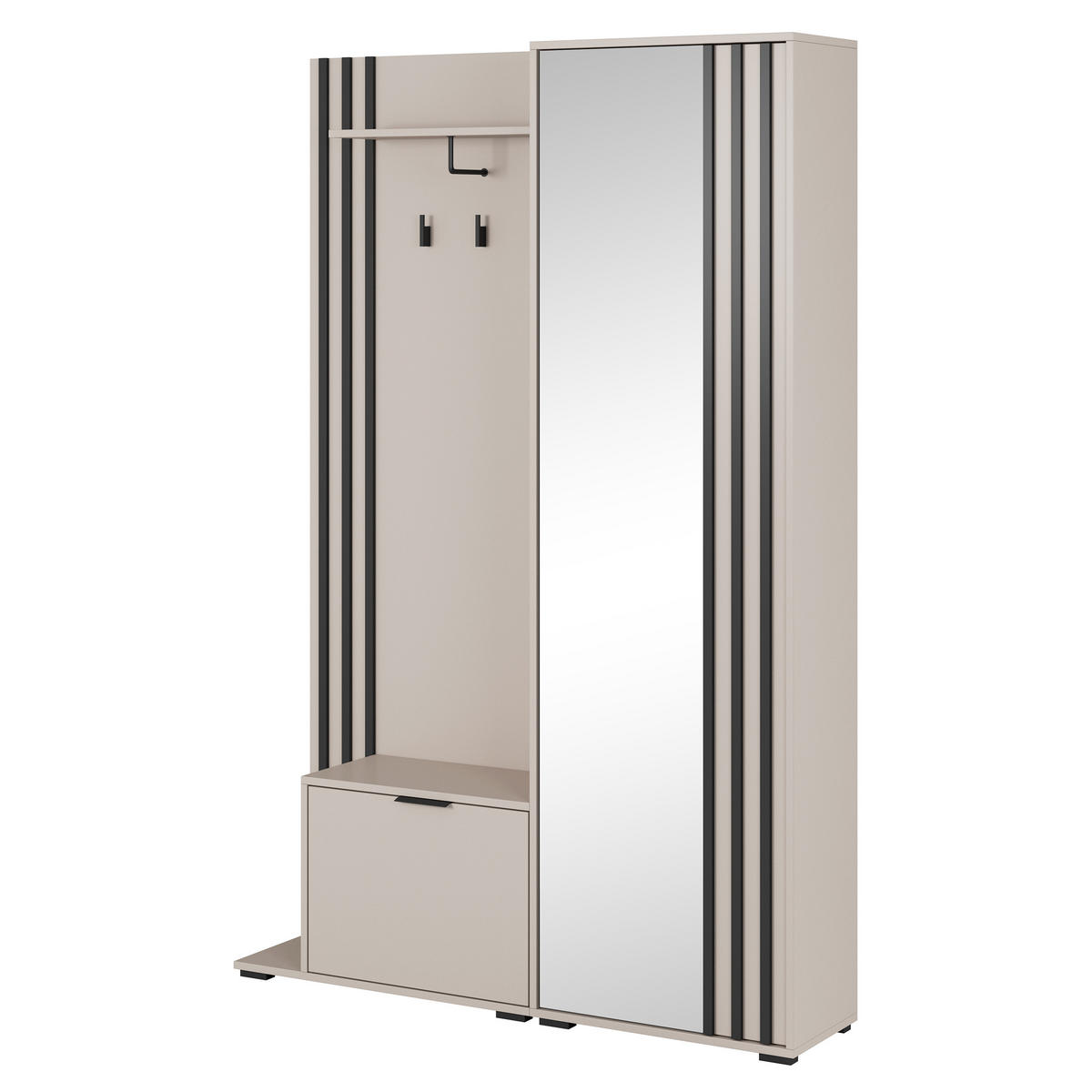 GARDEROBENSCHRANK NELIANA 131/192/40 cm Modern Garderobe-Set Kaschmir - Kaschmir, Holzwerkstoff (131/192/40cm) - MASSENO