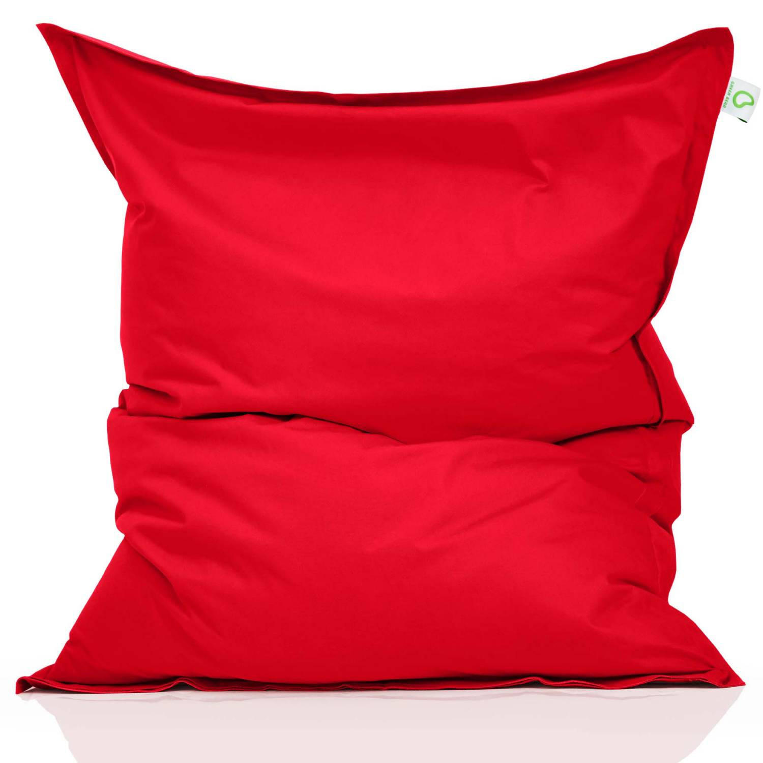 RIESEN-SITZSACK "Square" XXL - Baumwolle - Rot, Textil (140/25/180cm) - Green Bean