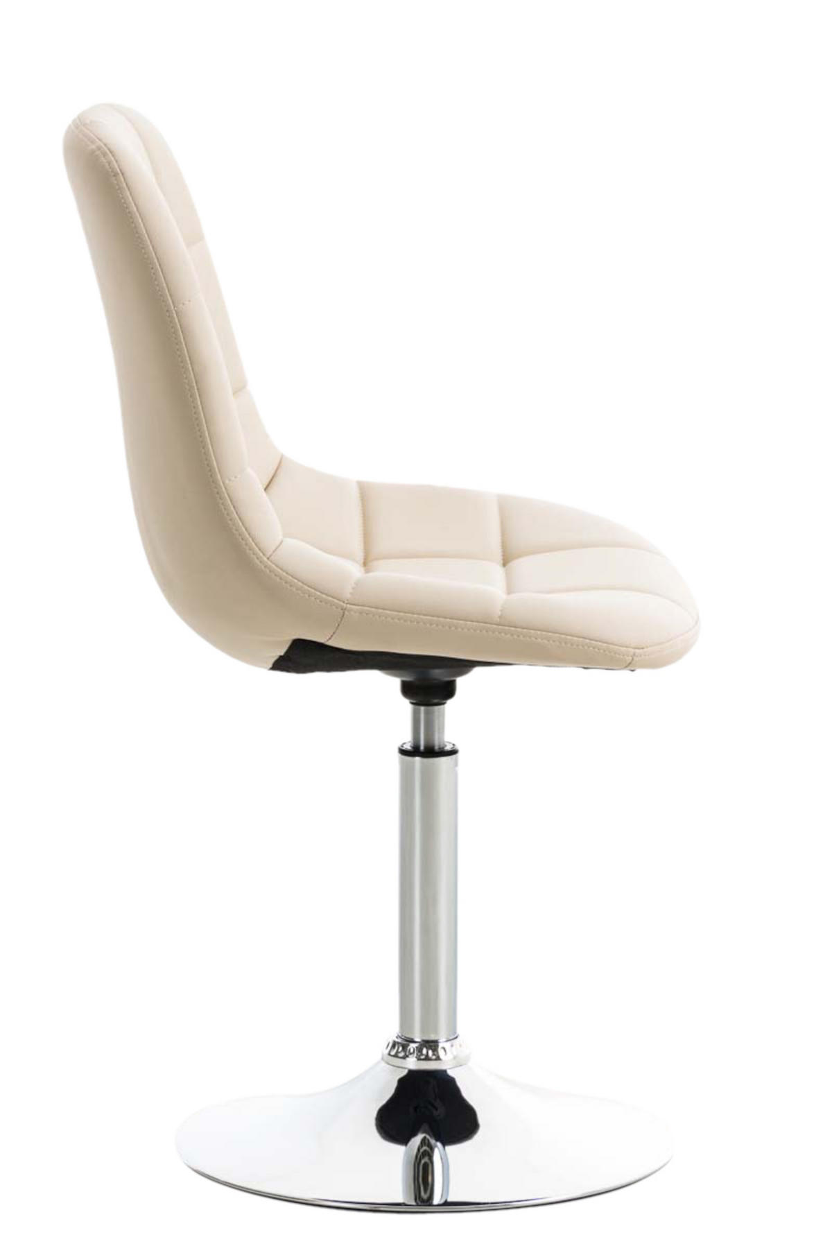STUHL 2er Set Lederlook creme - Chromfarben/Creme, Textil/Metall (48/84/52cm) - CLP