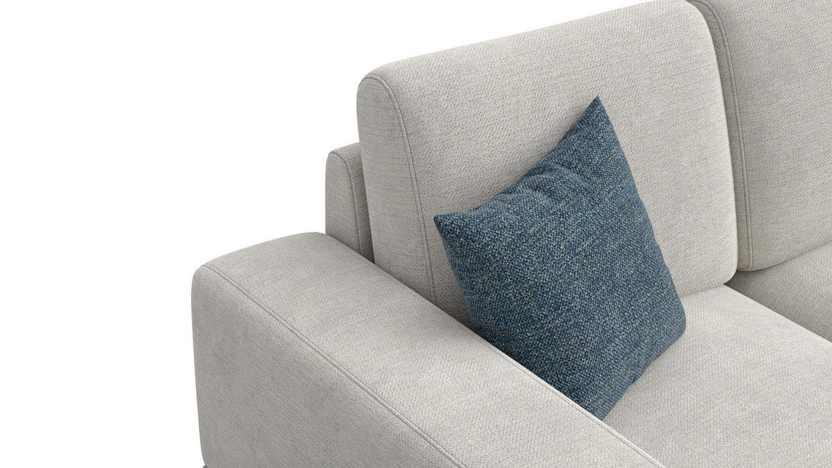 SOFA OTTO 2-Sitzer, creme - Creme/Schwarz, Holz/Textil (171/89/98cm) - Courtois Laville