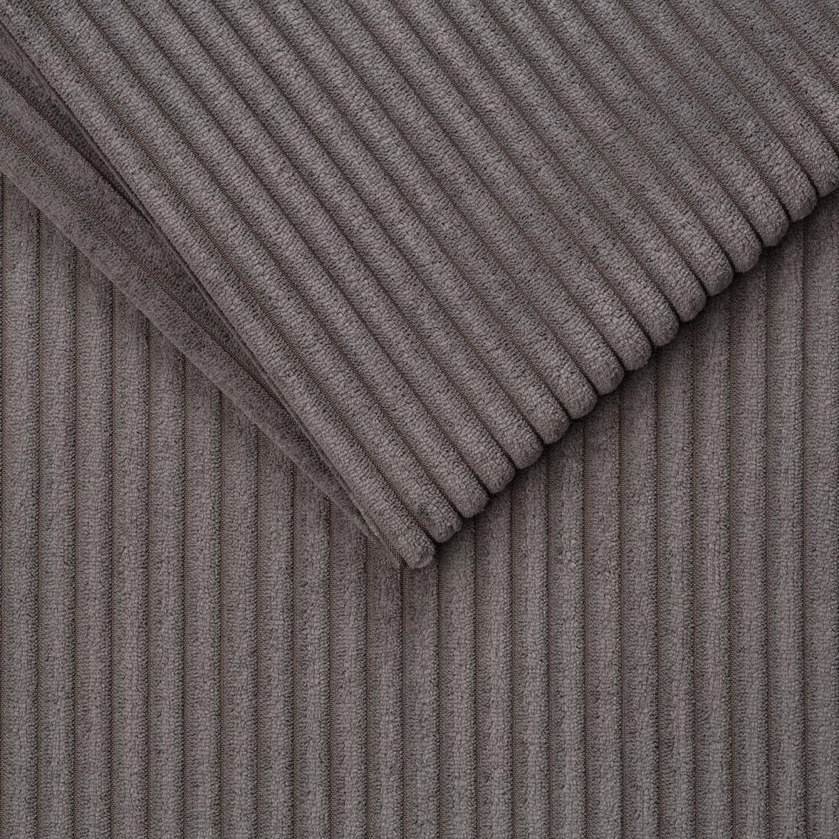 ECKSOFA mit elektronische Sitztiefenverstellung, USB-Anschluss und stilvollem Breitcord-Bezug - Hellgrau/Zwetschgefarben, Textil (200/243cm) - ed exciting design