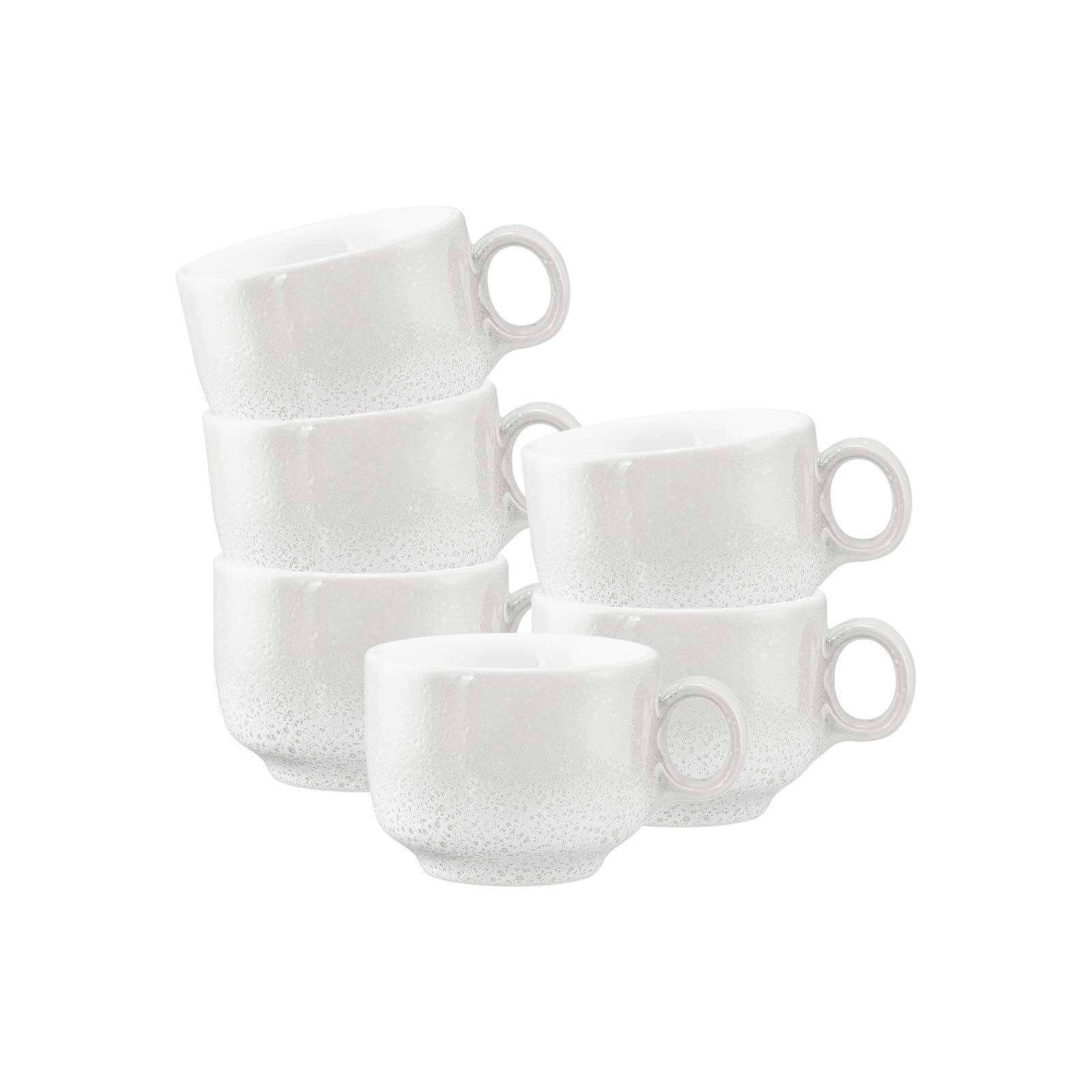 ESPRESSOTASSEN MIT HENKEL Sento Home Aura white 80 ml 6er Set - Weiß, Keramik (0.08L) - Seltmann Weiden