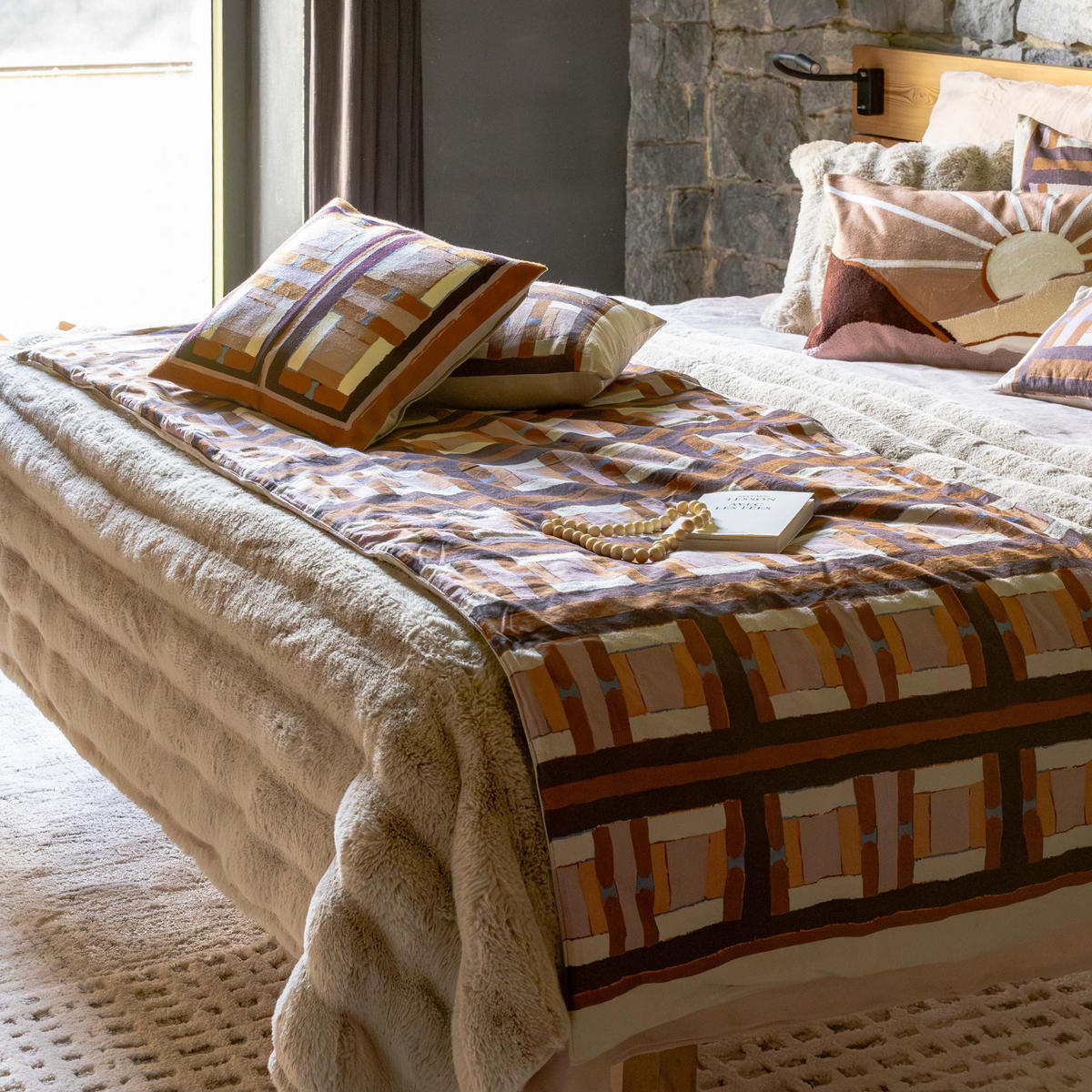 BEDRUCKTES KISSEN Taho kupferbraun 40 x 65 cm - Dunkelorange, Textil (40/65cm) - Vivaraise