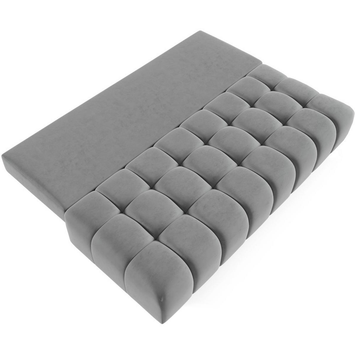 SCHLAFSOFA Bergen im Veloursstoff, Grau - Schwarz/Grau, Textil (197/93/100cm) - Beautysofa