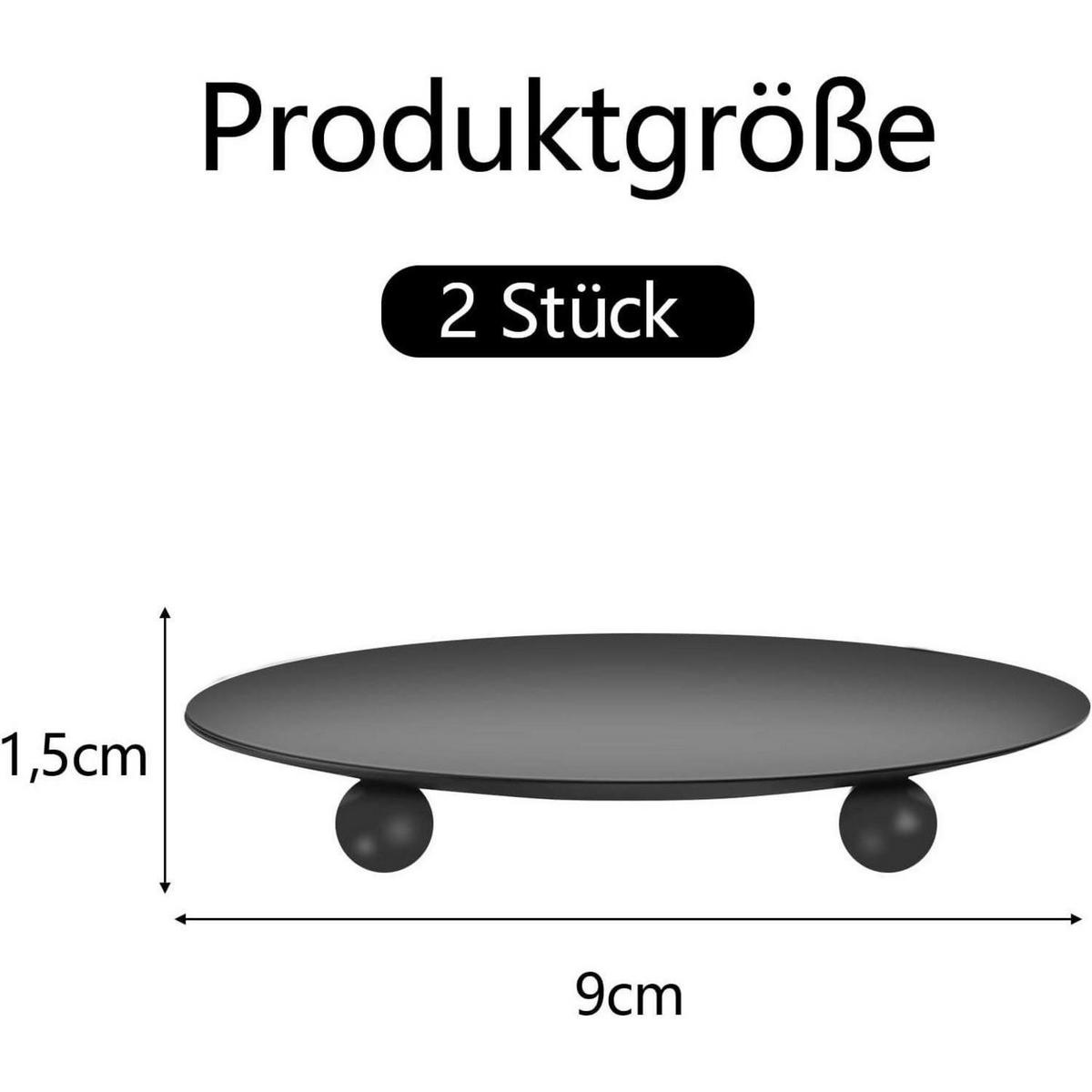 KERZENSTÄNDER 2-teiliges Set Schwarz 9 cm - Schwarz, Metall (15/2/10cm)