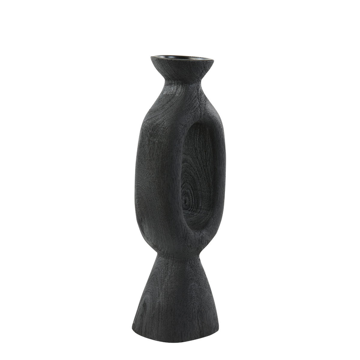 KERZENLEUCHTER Django Schwarz 14/12/45 cm - Schwarz, Holz (12/45/14cm) - Light & Living