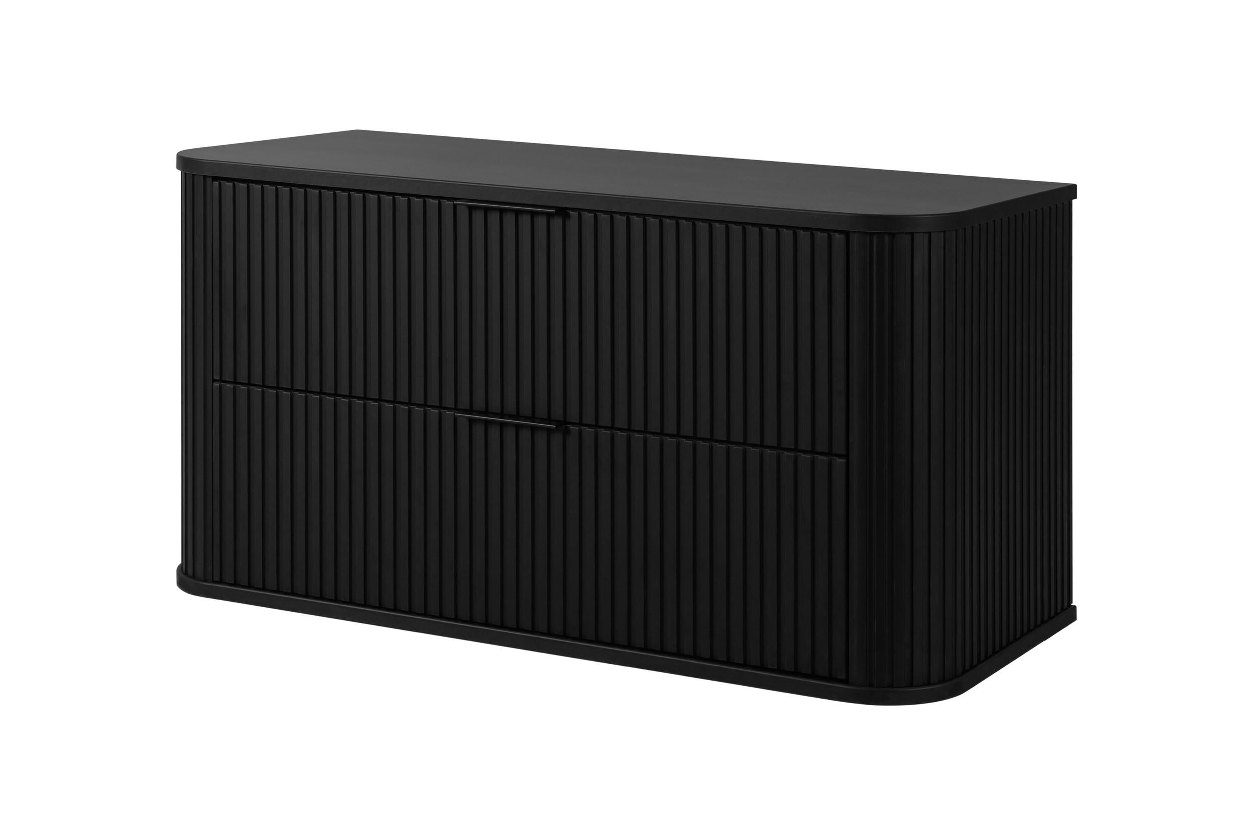 BADEZIMMERSCHRANK, Schwarz, Schwarze Griffe, 41,5 x 100 x 51,7 cm - Schwarz, Holzwerkstoff/Kunststoff (100/51.7/41.5cm) - 3XE LIVING