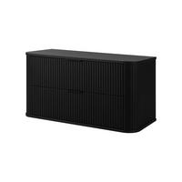 BADEZIMMERSCHRANK, Schwarz, Schwarze Griffe, 41,5 x 100 x 51,7 cm - Schwarz, Holzwerkstoff/Kunststoff (100/51.7/41.5cm) - 3XE LIVING