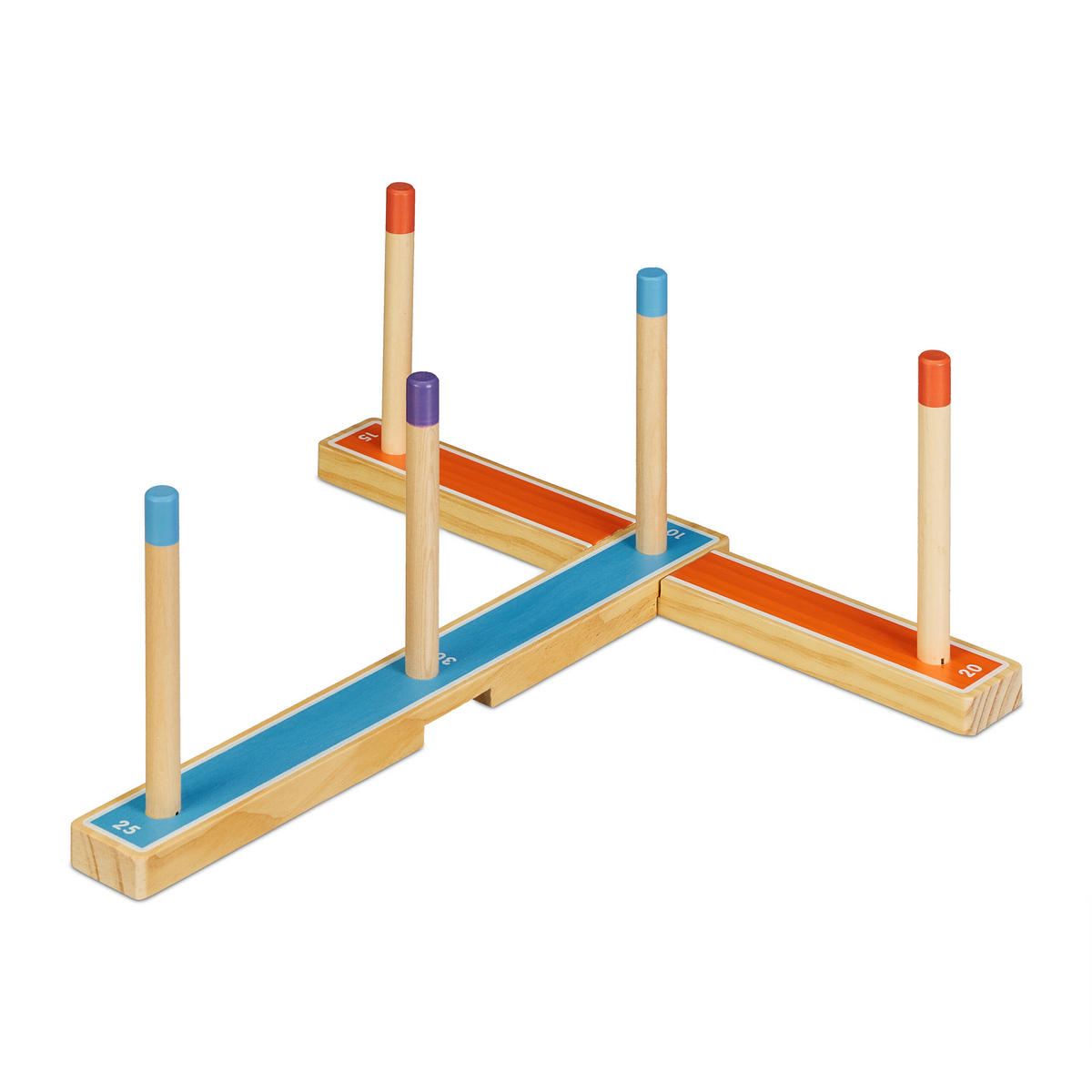 RINGWURFSPIEL - Multicolor, Holz/Textil (40/40cm) - Relaxdays