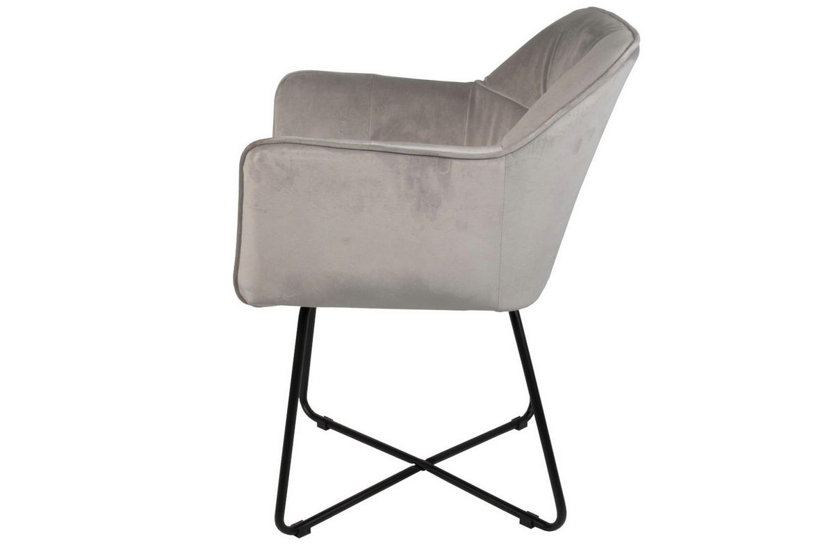 ARMLEHNSTUHL KIRIN - Schieferfarben/Anthrazit, Textil/Metall (42/86/44cm) - SAM