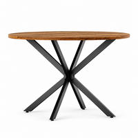 ESSTISCH rund X-Gestell Retro Braun/Schwarz Ø 120 cm - Schwarz/Braun, Holzwerkstoff/Metall (120/120/78cm)