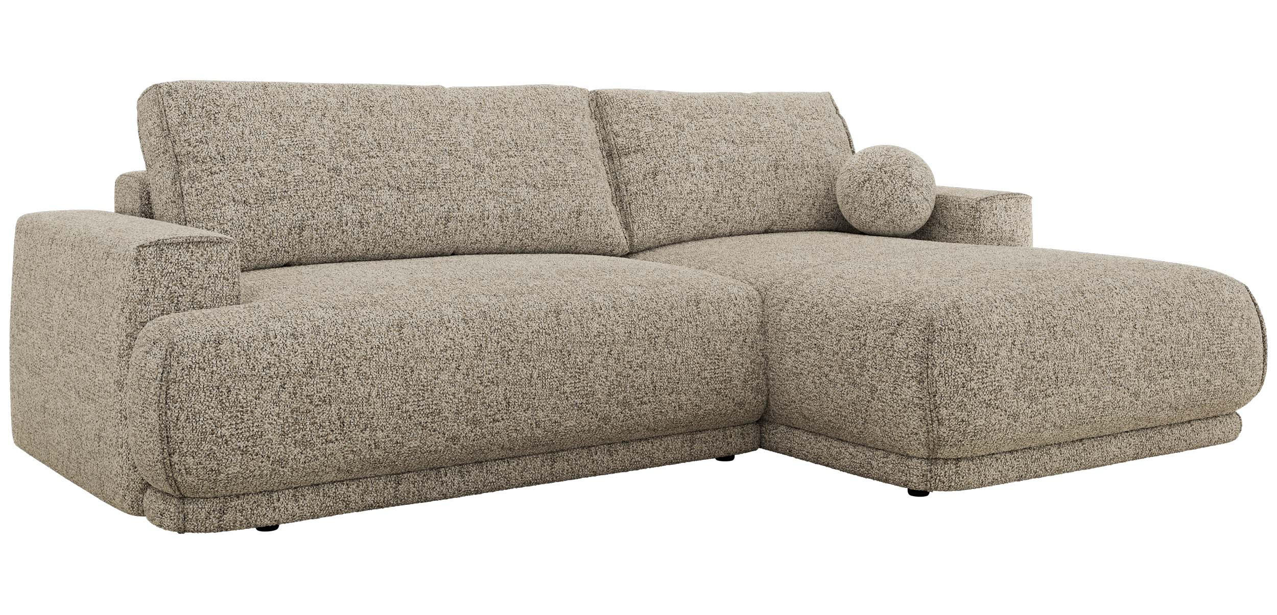 ECKSCHLAFSOFA RINA L Beige Strukture - rechts - Beige/Schwarz, Kunststoff/Textil (170/267cm) - MKS