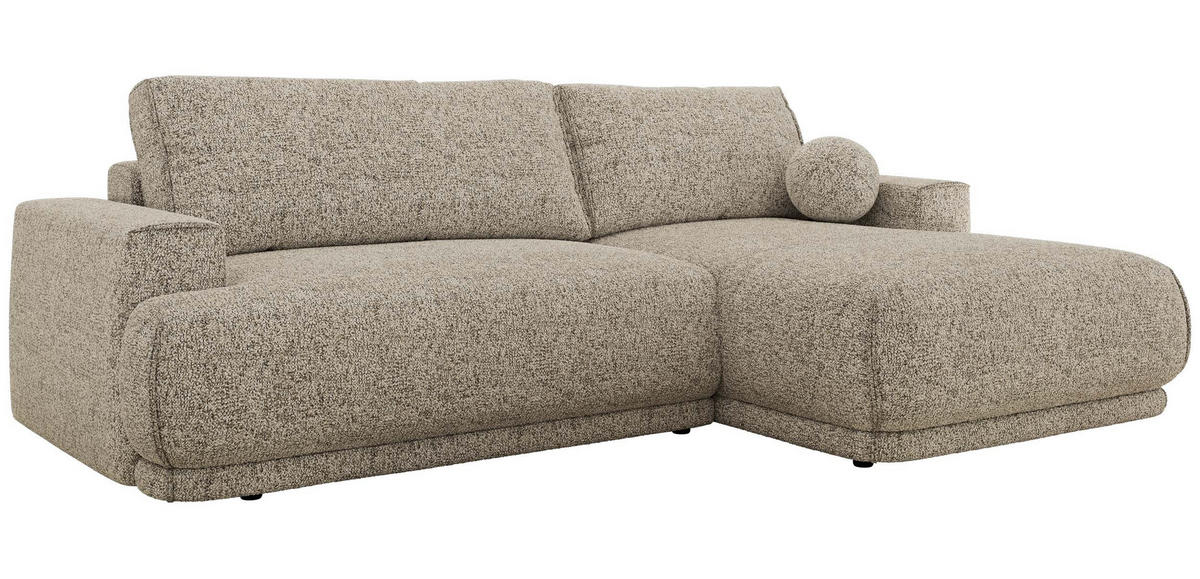 ECKSCHLAFSOFA RINA L Beige Strukture - rechts - Beige/Schwarz, Kunststoff/Textil (170/267cm) - MKS