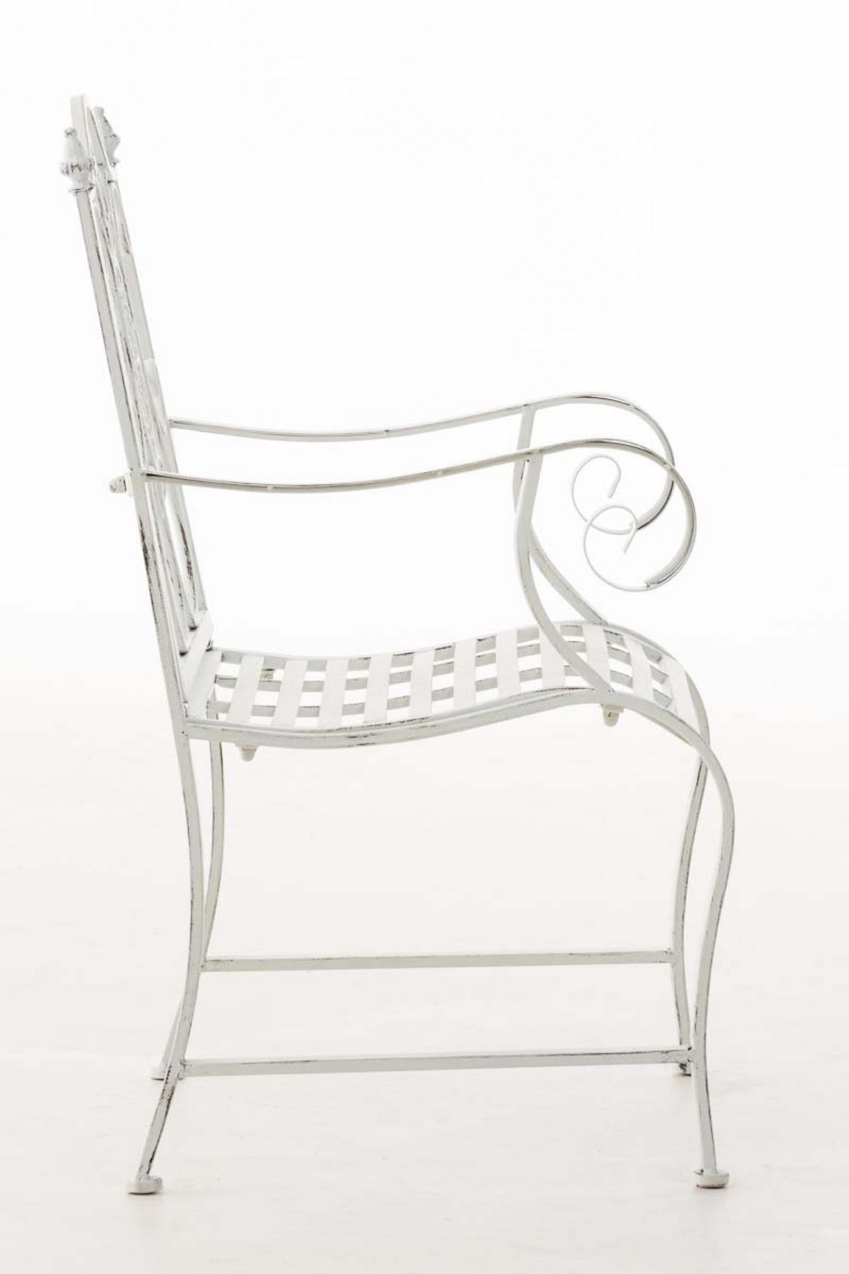 STUHL Pamela antik weiß - Weiß, Metall (62/94/53cm) - TPFGarden