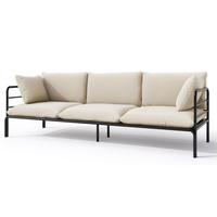 GARTEN-SOFA Worcully Beige/Schwarz - Beige, Textil (225/80/80cm) - Selsey