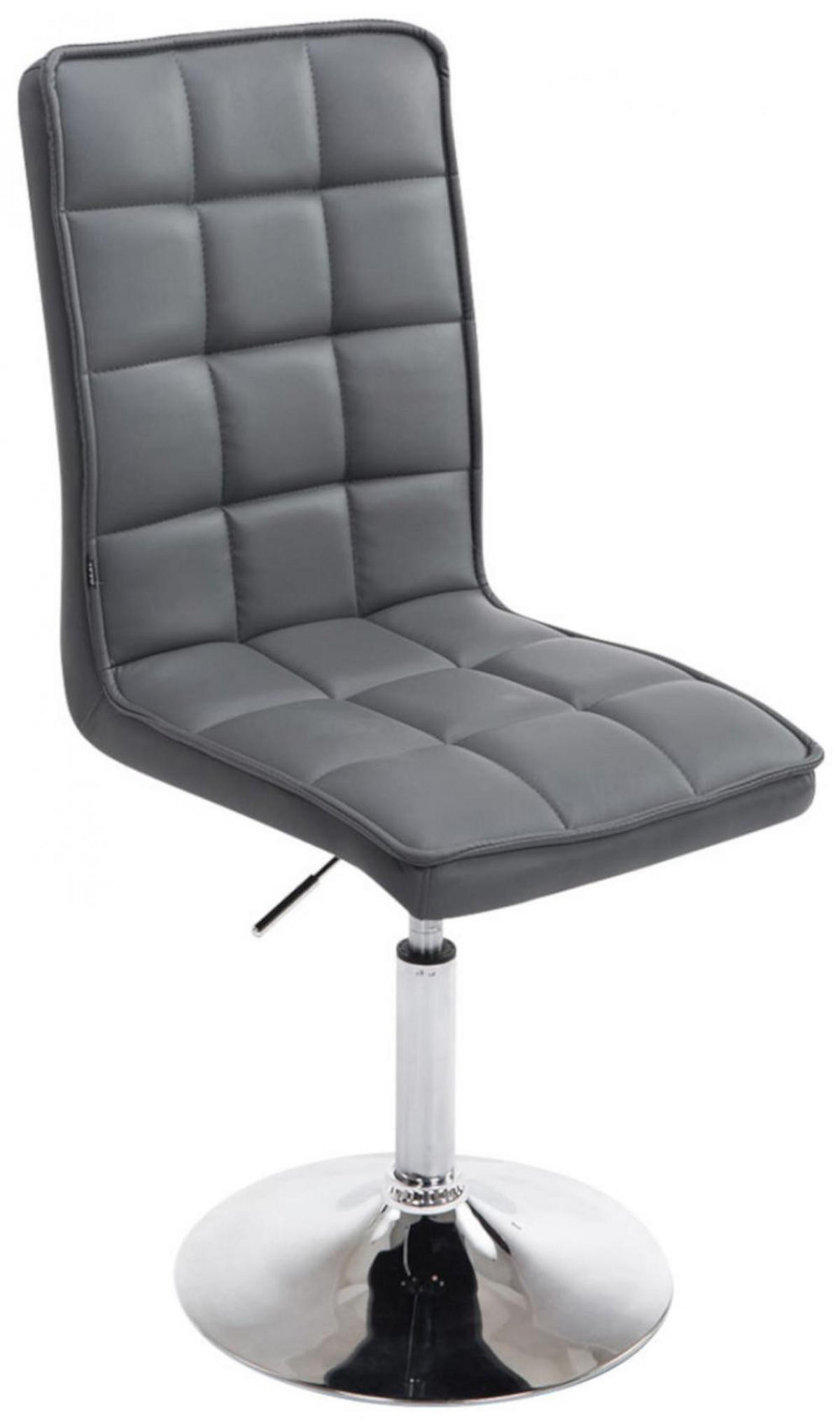 DREHSTUHL 2er Set Lederlook grau - Chromfarben/Grau, Textil/Metall (43/90/59cm) - CLP