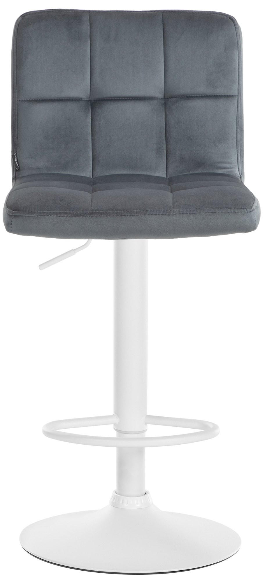 BARHOCKER BRISBAN Dunkelgrau Samt Weiß - Dunkelgrau, Textil/Metall (46/94/47cm) - DELUKE