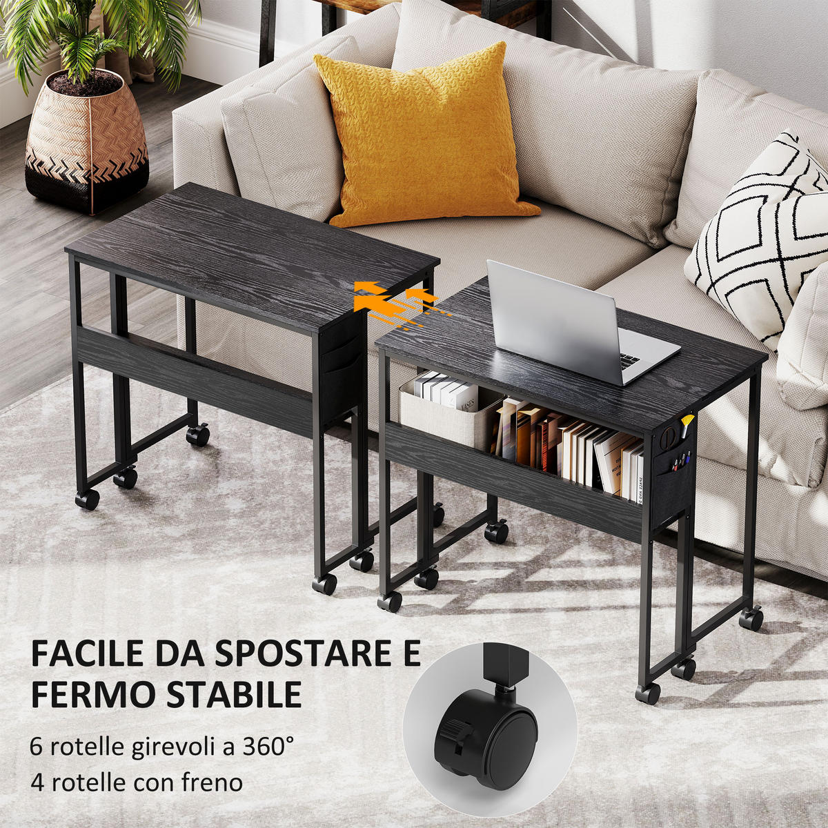 BÜROTISCH Schwarz 1 Stück - Schwarz, Holzwerkstoff (50/80/75cm) - GiPP
