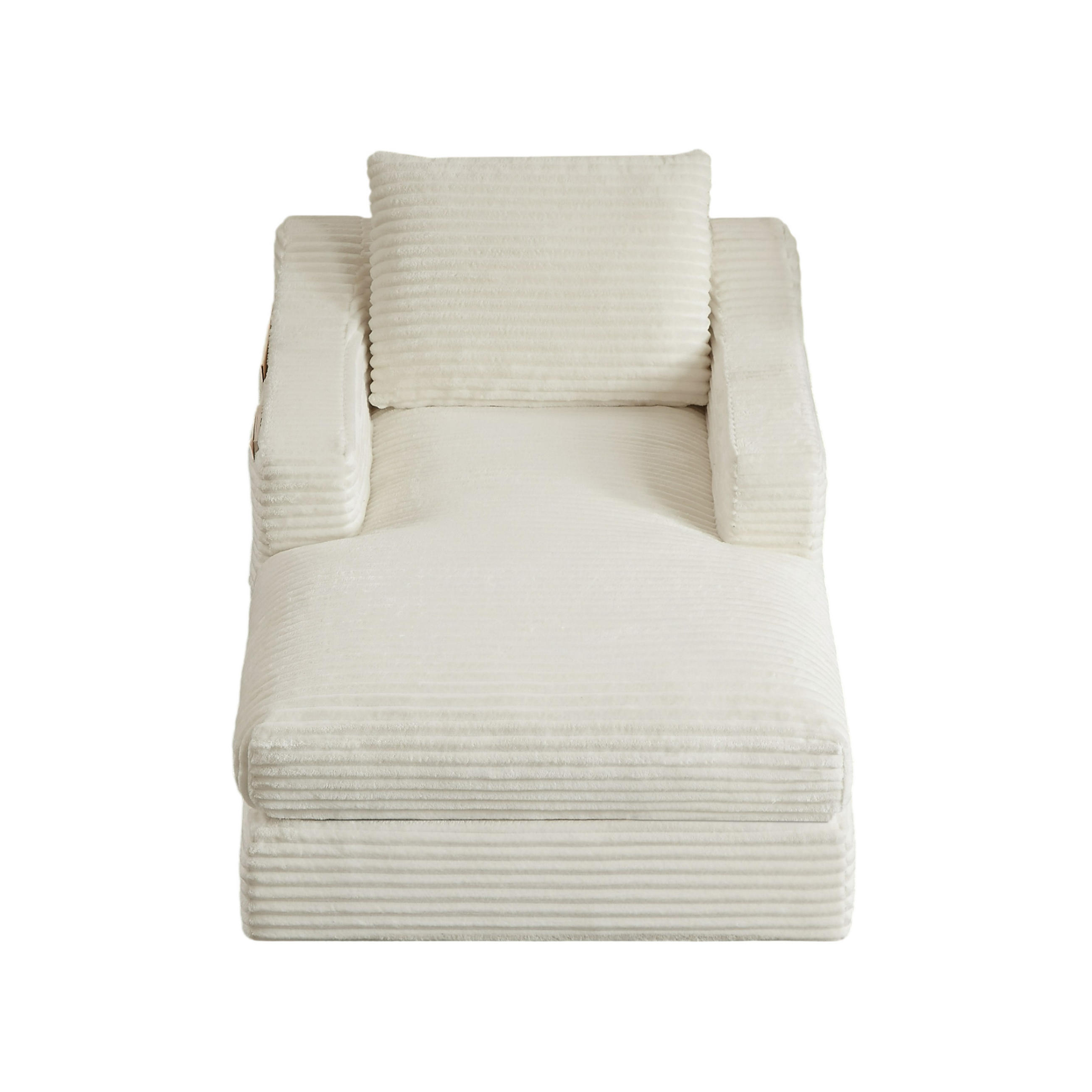 SCHLAFSESSEL DE-34921 zweilagig mit Bettfunktion Weiß - Weiß, Textil (162/68/100cm) - ComfortXL