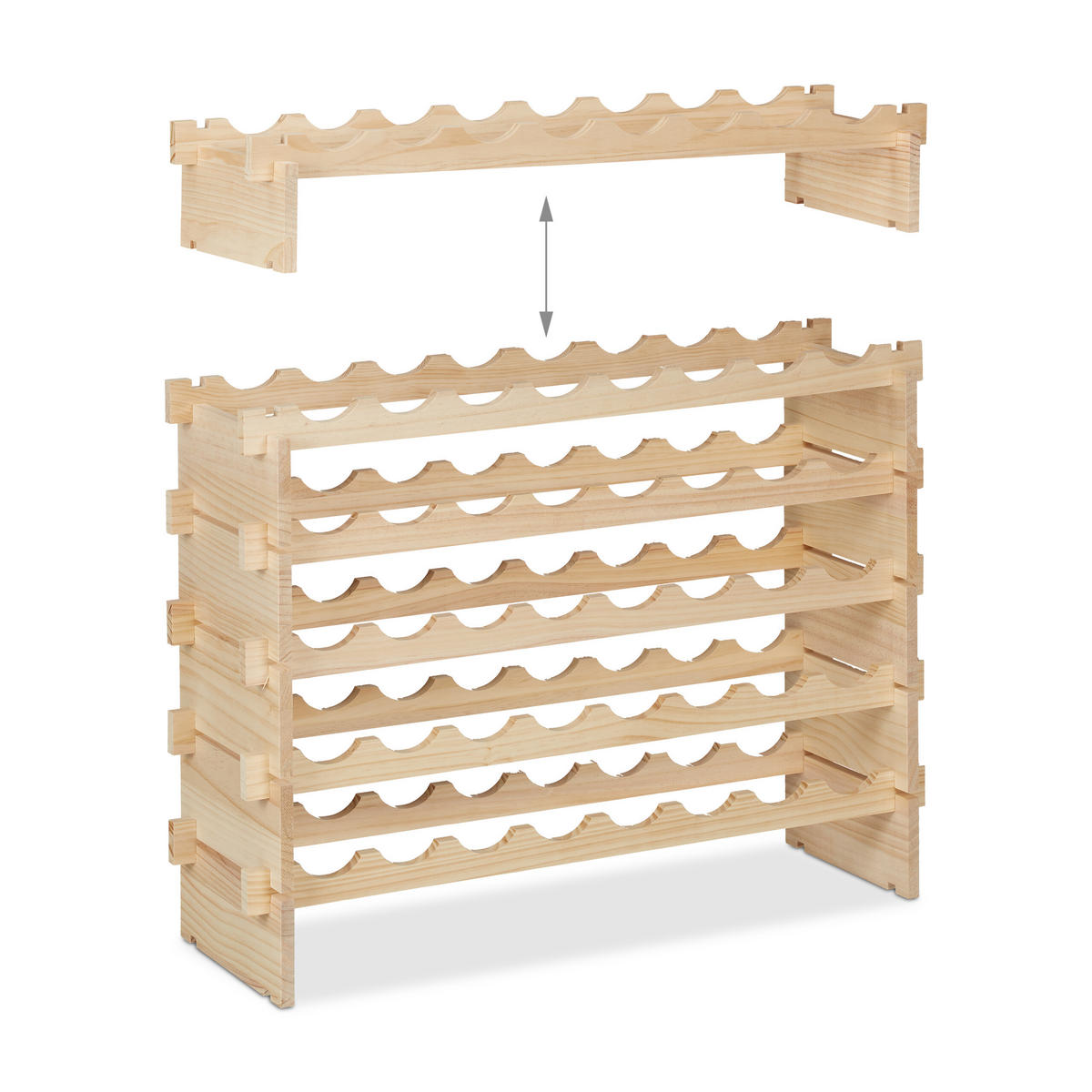 WEINREGAL - Hellbraun, Holz (82/73/25cm) - Relaxdays