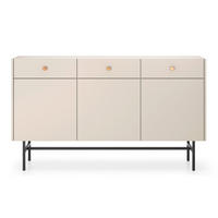 SIDEBOARD Divenos Greige 155 cm - Taupe/Goldfarben, Holzwerkstoff/Metall (155/89.4/39cm) - Selsey