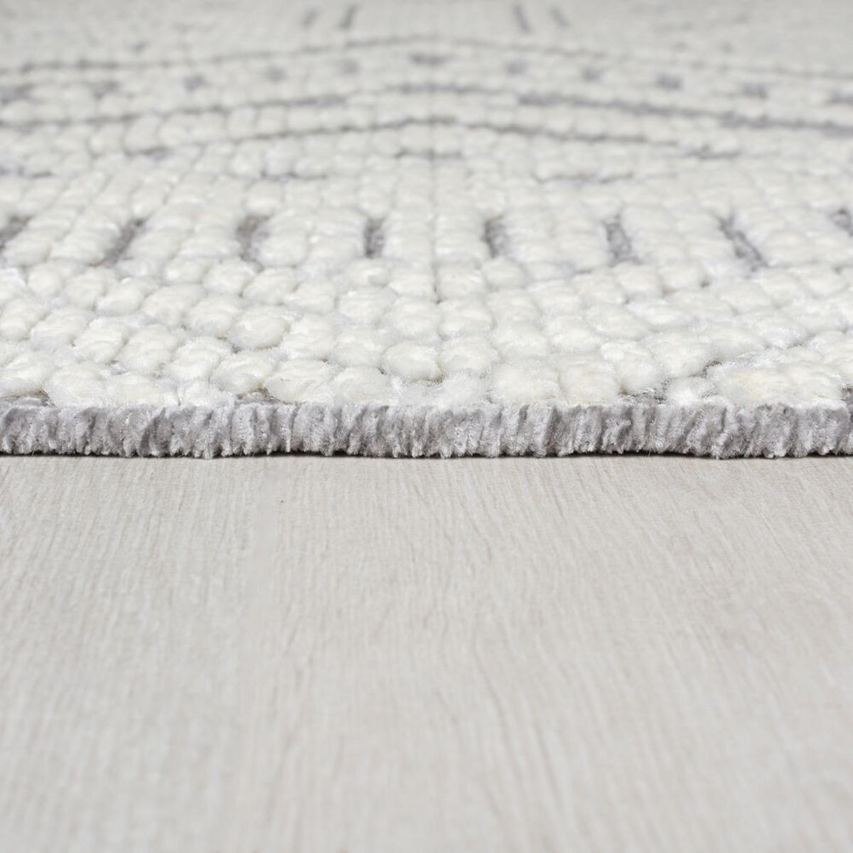 TEPPICH Geo-Muster, maschinenwaschbar, robust OTTER GREG, Grau 160x240 cm - Grau, Textil (160/240cm) - KADIMA DESIGN