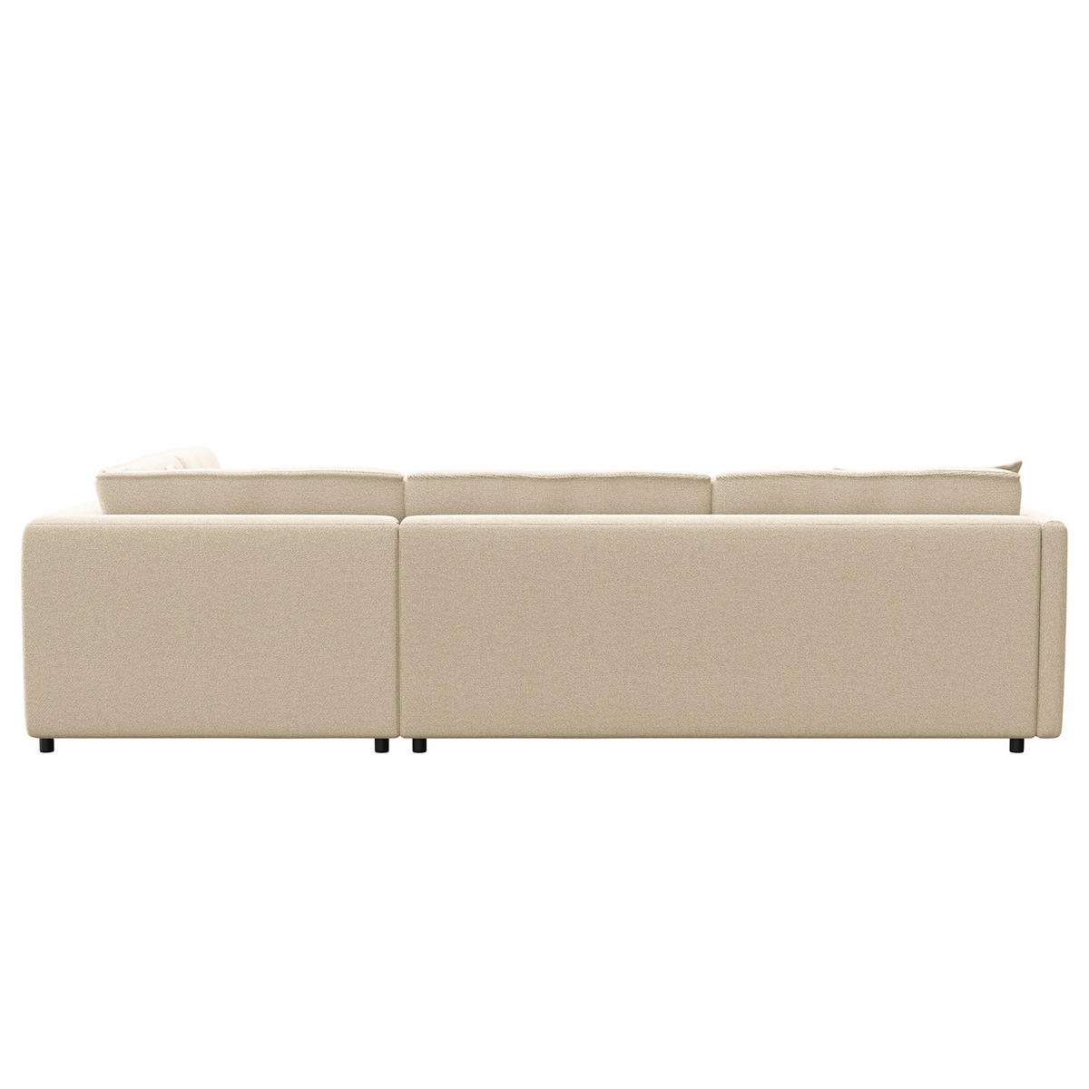 ECKSOFA mit Ottomane - Creme/Schwarz, Kunststoff/Textil (328/272cm) - home24