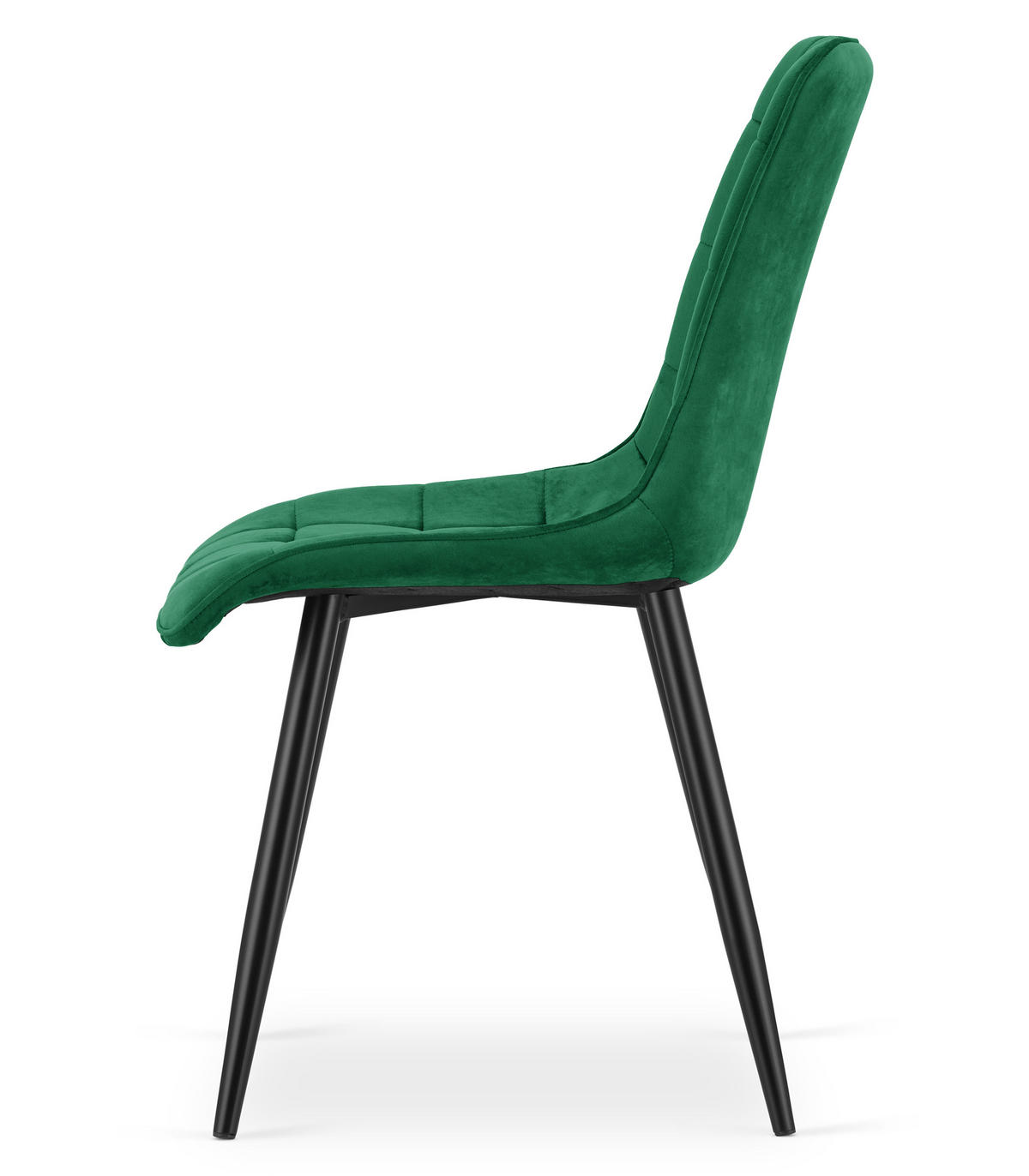 STUHL Grün 49x60 cm SPLIT Samtbezug x 2 - Schwarz, Metall (49/59/60cm)