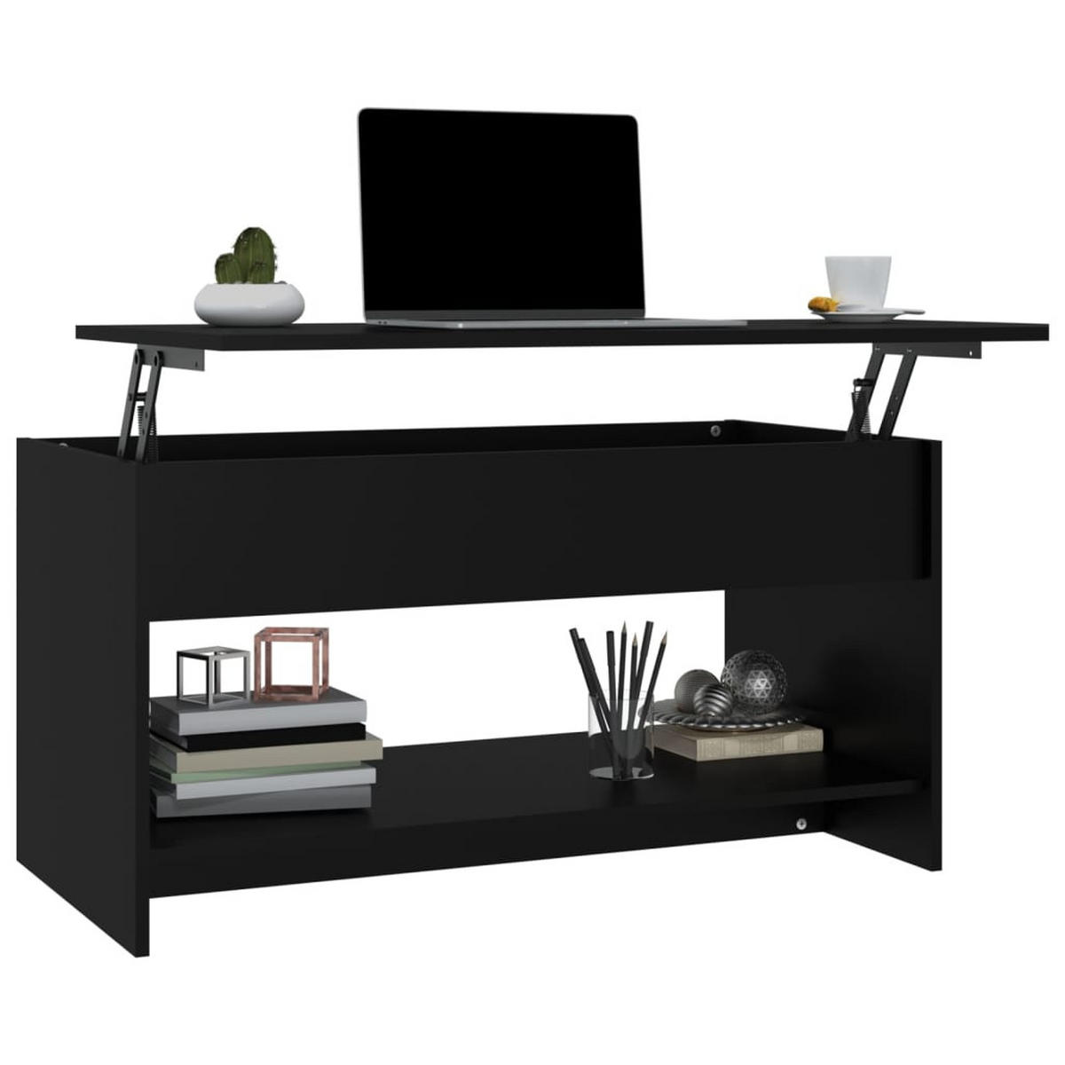 COUCHTISCH Schwarz 102x50x52,5 cm Holzwerkstoff - Schwarz, Holzwerkstoff (102/50/52.5cm) - furnicato