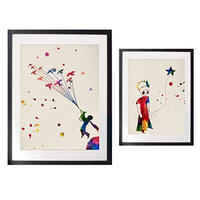 POSTER Set Mit 4 Prinzessinnen 30X40cm Schwarzer Rahmen - Schwarz, Papier (30/3cm) - Nacnic