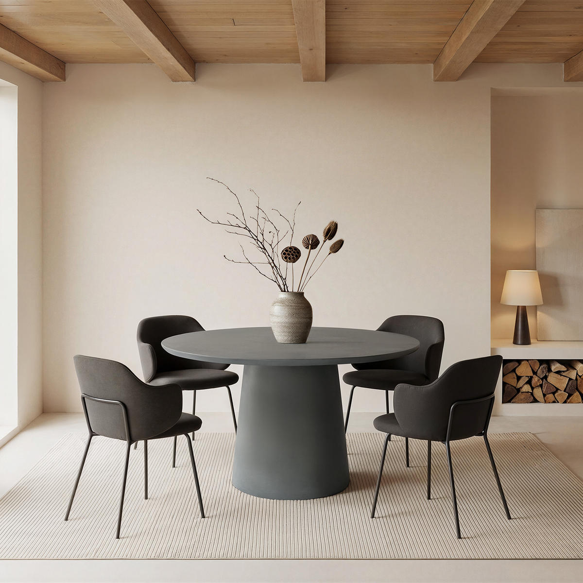 ESSTISCH RIO Mittel aus Beton 122x122x75 - Grau, Naturmaterialien (122/122/75cm) - Elementi