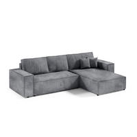 ECKSOFA mit Schlaffunktion Grau Anthrazit - Dunkelgrau, Textil (294/185cm) - Furnisell