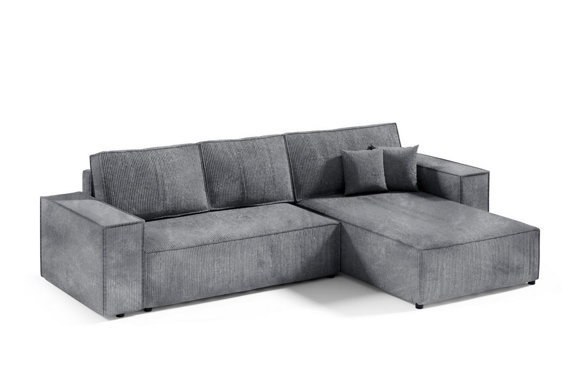 ECKSOFA mit Schlaffunktion Grau Anthrazit - Dunkelgrau, Textil (294/185cm) - Furnisell