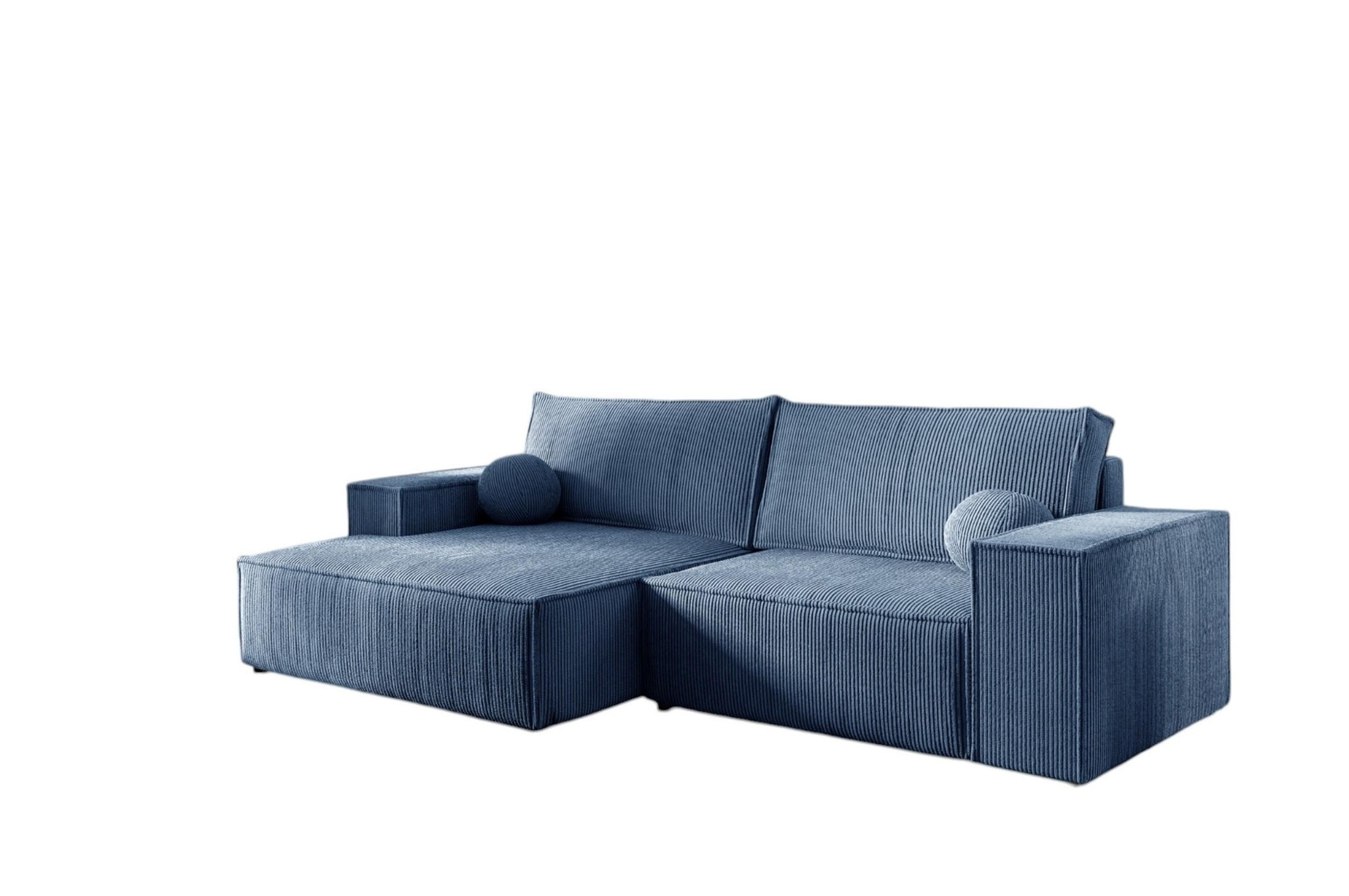 ECKSOFA Corunia Xs - Blau, Holzwerkstoff/Textil (255/148cm) - Fun Möbel