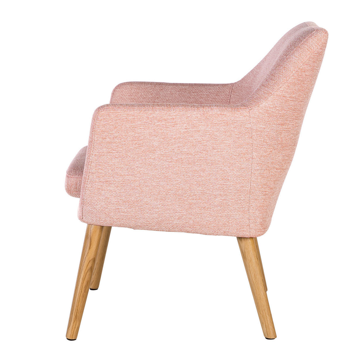 LOUNGESESSEL - Eichefarben/Rosa, Eichenholz/Textil (66/80/68cm) - home24