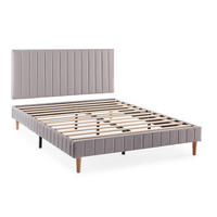 POLSTERBETT + kopfteil 150x190 cm Eris, Hellgrau - Hellgrau, Textil (192/152/90cm) - VS Venta-stock