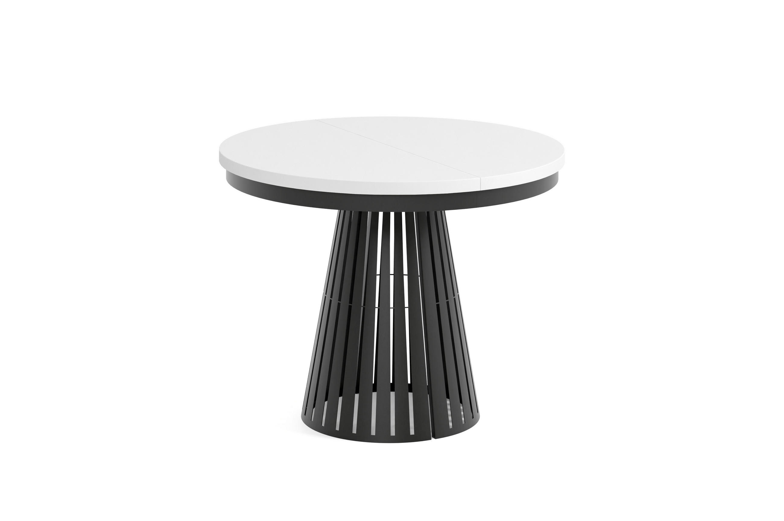 ESSTISCH Cone Bis - Schwarz/Weiß, Holzwerkstoff/Metall (100/100/76cm) - Meblini