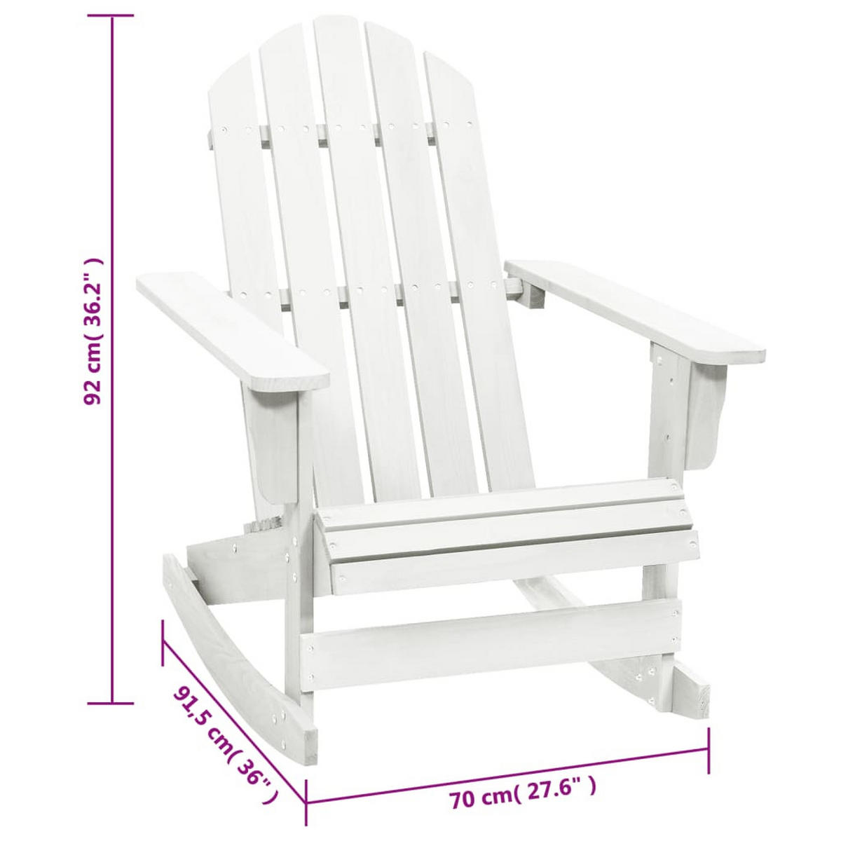 GARTEN-SCHAUKELSTUHL Holz Weiss - Weiß, Holz (91.5/92/70cm) - vidaXL