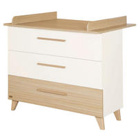 WICKELKOMMODE Theo - Eichefarben/Weiß, Holz/Holzwerkstoff (110/98/75cm) - Roba