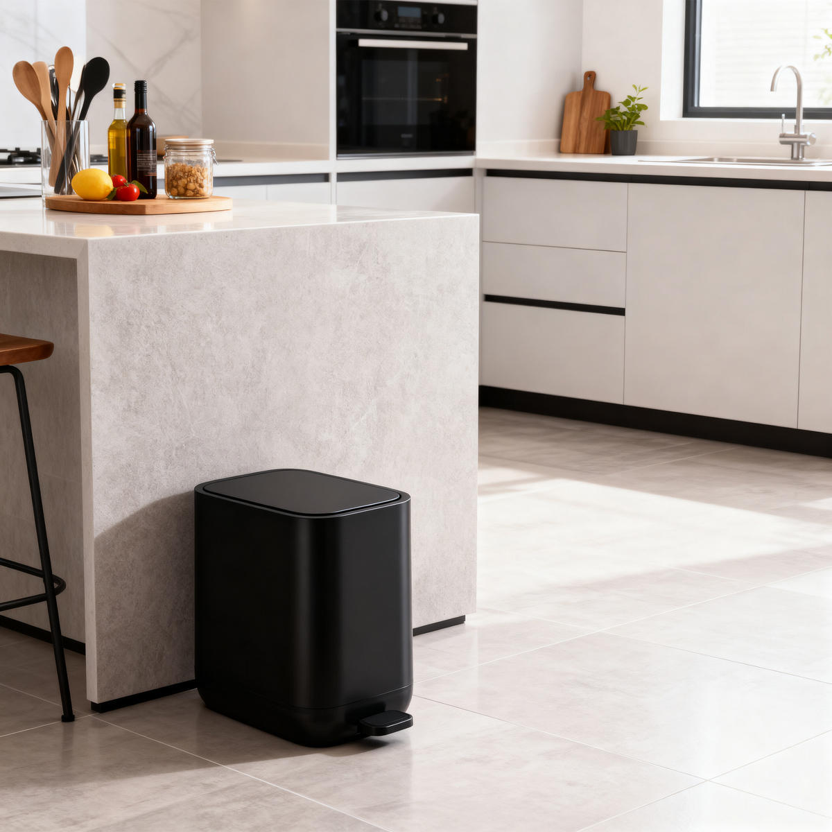 MÜLLEIMER - Schwarz, Kunststoff (18/30/28cm) - Relaxdays