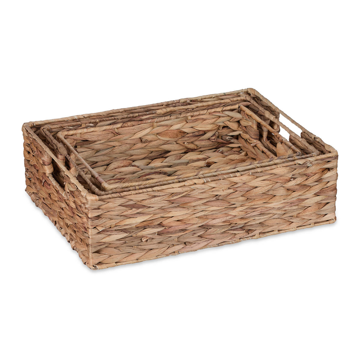 3xTABLETT - Hellbraun, Textil/Metall (40/12/30cm) - Relaxdays