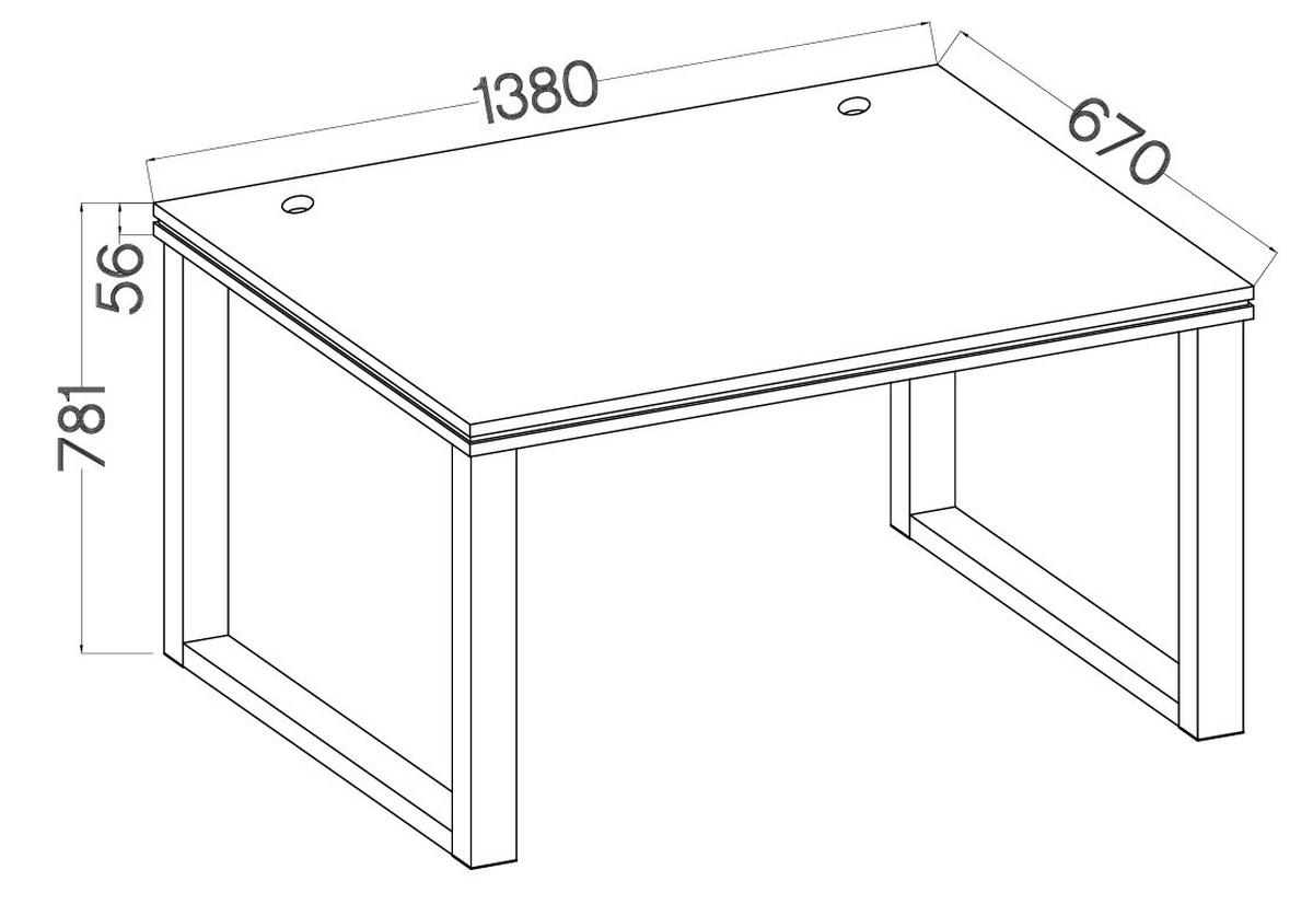 SCHREIBTISCH MALTESA 138x67x78,1 cm Bürotisch Computertisch, Eiche Artisan - Eiche Artisan, Holzwerkstoff (67/138/78.1cm) - MASSENO