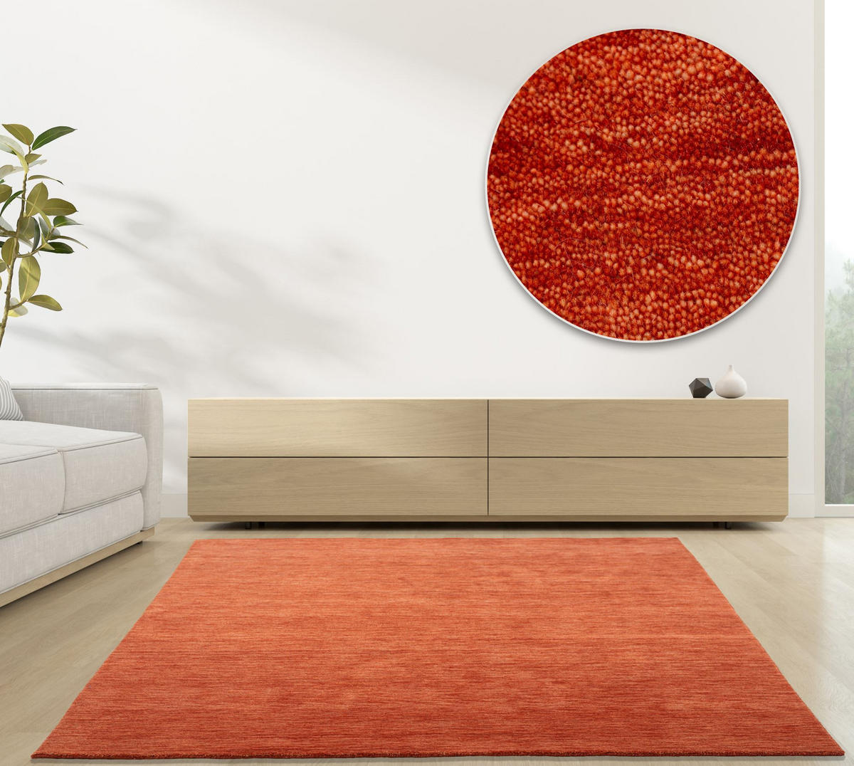 WEBTEPPICH Luxus Designerteppich 60x90 cm - Terracotta, Textil (60/90cm) - Rug and Roll