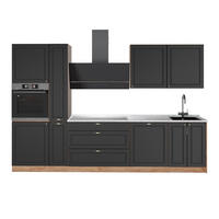 KUCHYNKA Fame-Line, Antracitovo-zlatý vidiecky dom/Dub Goldkraft, 310 cm, AP Marble - dub medový/antracitová, kompozitné drevo (310/206.8/60cm) - Vicco