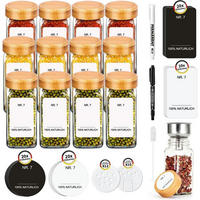GEWÜRZGLÄSER 12-teiliges Set mit Bambusdeckel 120ml - Multicolor, Glas (4.5/10.5/4.5cm)