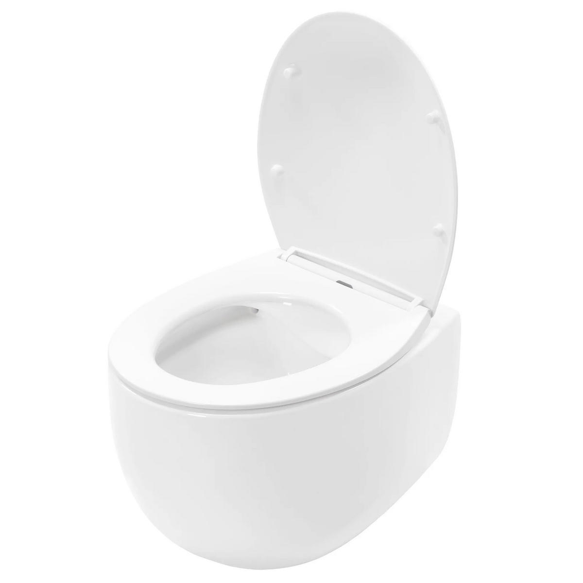 WC Schüssel Randlos Rea Lars - Weiß, Keramik (37/36/50cm) - REA
