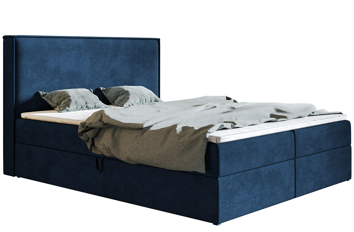 BETT Blau FOX 9 Kontinentalbett 120x200 cm - Dunkelblau, Textil (120/200cm) - Sepro Meble