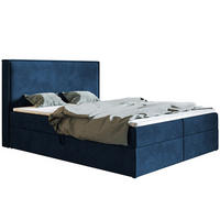 BETT Blau FOX 9 Kontinentalbett 120x200 cm - Dunkelblau, Textil (120/200cm) - Sepro Meble