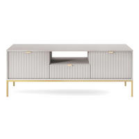 TV-SCHRANK Vellore Grau mit goldenen Metallbeinen 154 cm - Goldfarben/Grau, Holzwerkstoff/Metall (154/56/39cm) - Selsey
