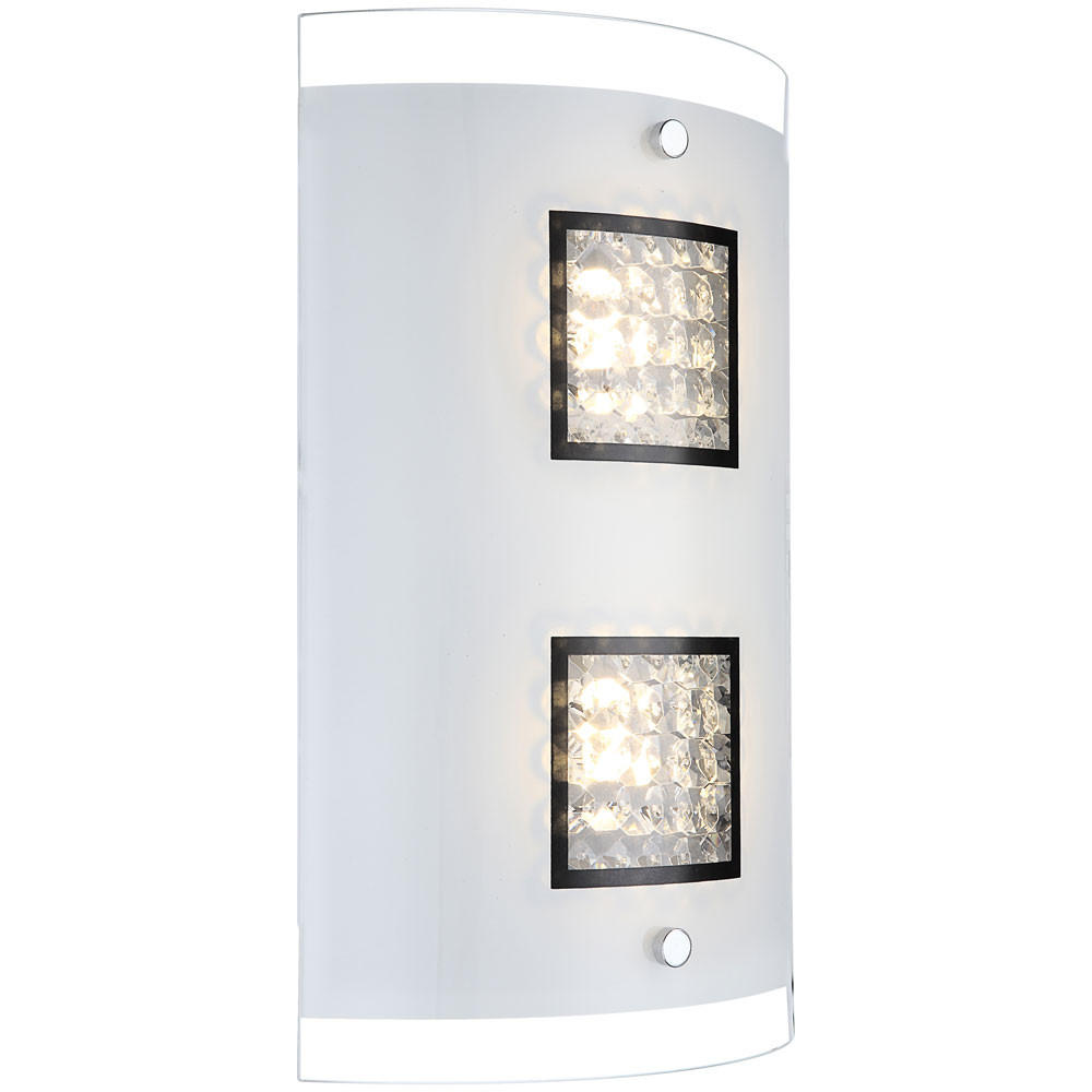 LED WANDLEUCHTE Sterni Silber - Silberfarben, Glas (18/30/6.2cm) - Globo Lighting